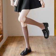 New 2021 Autumn/Winter Calf and Knee Socks, Fashionable Minimalist Plain Color Women's Socks, Japanese College Style Long Socks Wholesale