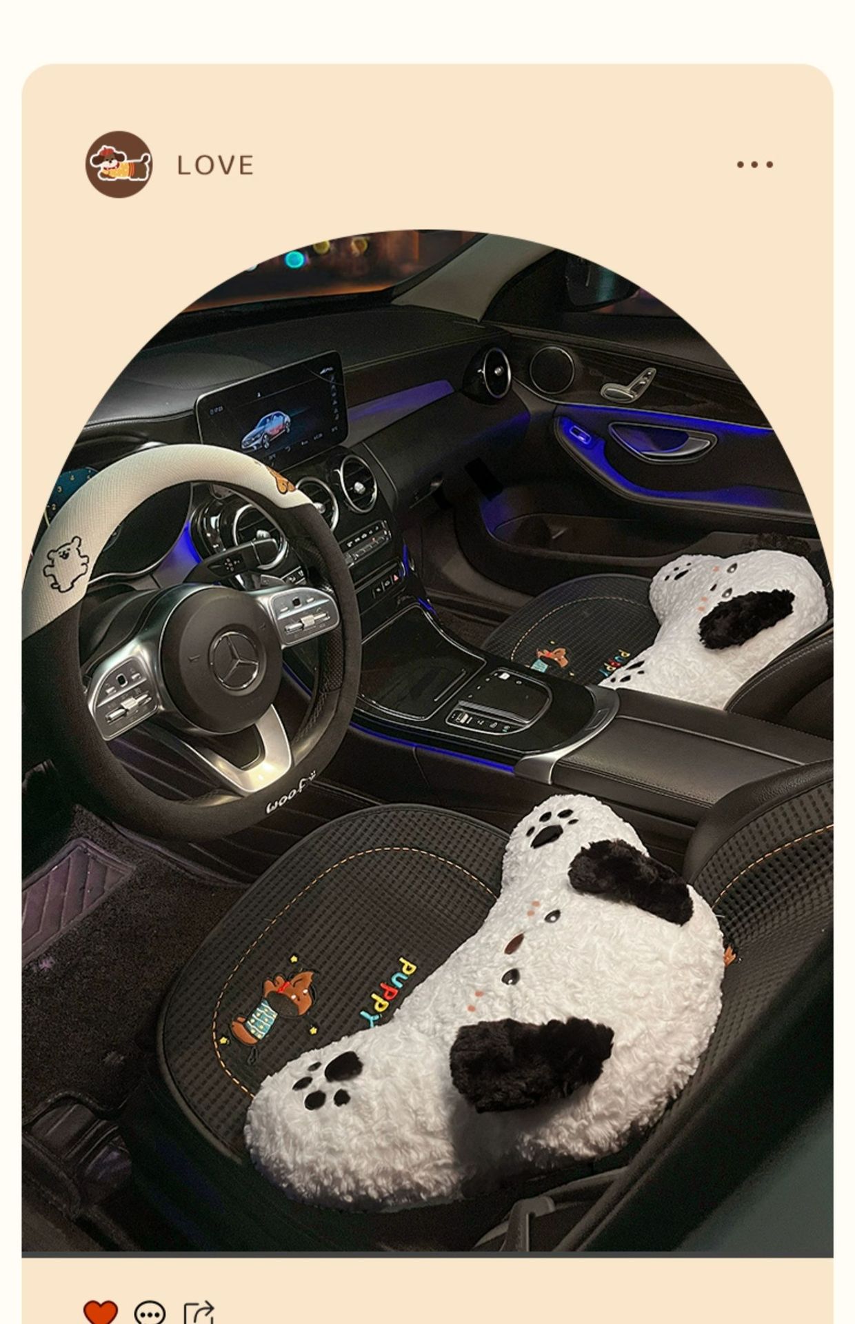 Summer Car Seat Cushion Ice Silk Cooling Cushion Breathable Four-Season Universal Cartoon Cute Puppy Car Interior Car Seat Cover