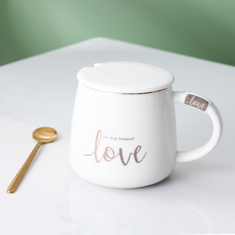 Creativo simple de moda cerámica taza de oficina regalo taza de café taza de agua taza de desayuno de pareja