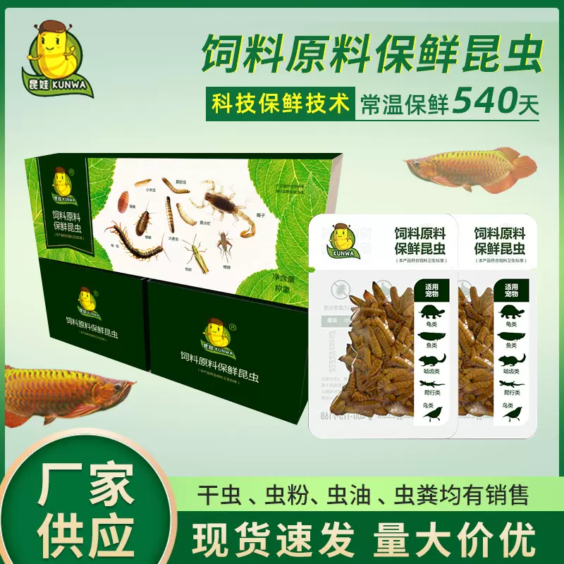 袋装保鲜凤凰虫黑水虻龙鱼增色观赏鱼食保鲜动物宠物饲料饲料批发