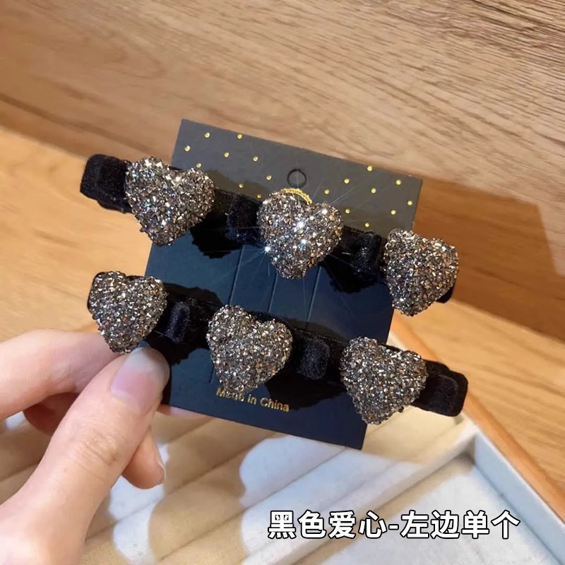 Niños de Año Nuevo acabado de cabello roto artefacto de otoño y invierno flocado rojo amor trenzado clip de cabello para mujeres flanqueado clip