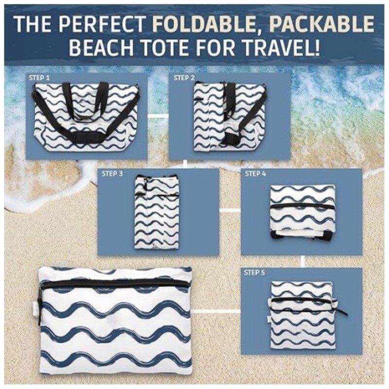 Spot Beach Handbag Bolsa de viaje plegable impermeable y a prueba de arena grande Bolsa de almacenamiento portátil portátil de gran capacidad