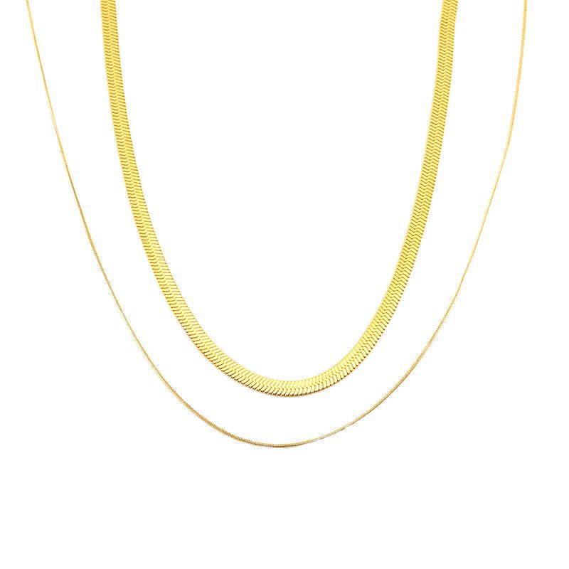 New Versatile Elegant Collarbone Chain Fashion Women's Accessories Multi-layer Stacking Titanium Steel Necklace Women_voghion.com