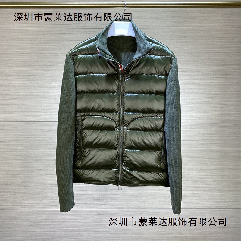 M Autumn/Winter Men's and Women's Knitted down Jacket with Goose down and Wool Patchwork, Stand Collar, Warm Casual Jacket M Autumn/Winter Men's and Women's Knitted down Jacket with Goose down and Wool Patchwork, Stand Collar, Warm Casual Jacket