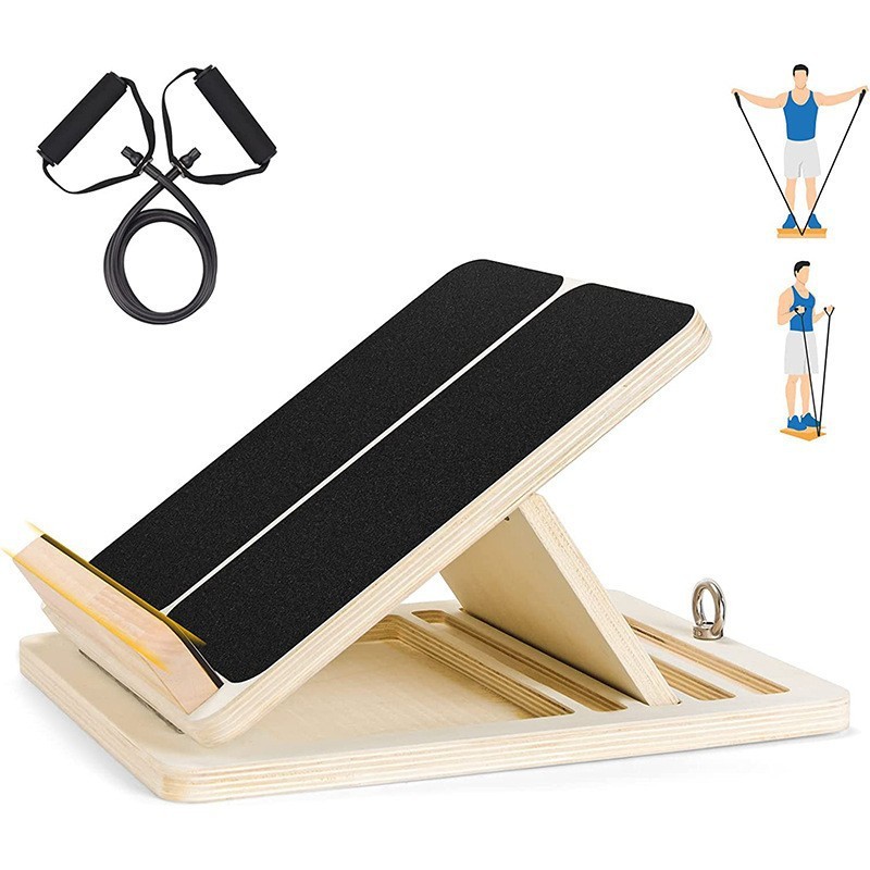 Amazon Cross-Border Wooden Stretching Board Home Yoga Fitness Calf Stretcher Solid Wood Stretching Board
