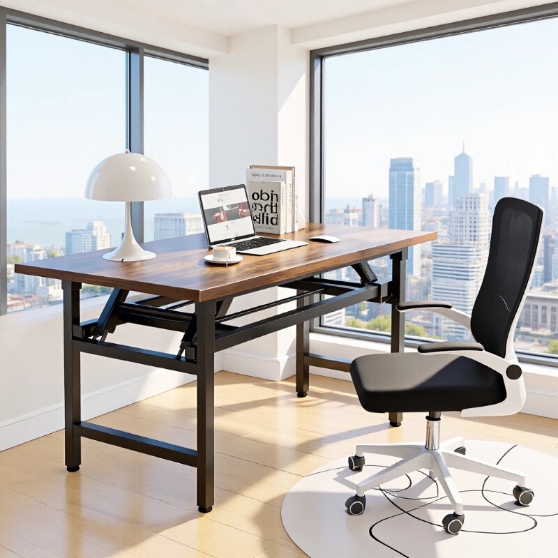 Reinforced Folding Table, Office Desk, Simple and Portable Stall Table, Multifunctional Study and Computer Desk for Home Rental Reinforced Folding Table, Office Desk, Simple and Portable Stall Table, Multifunctional Study and Computer Desk for Home Rental