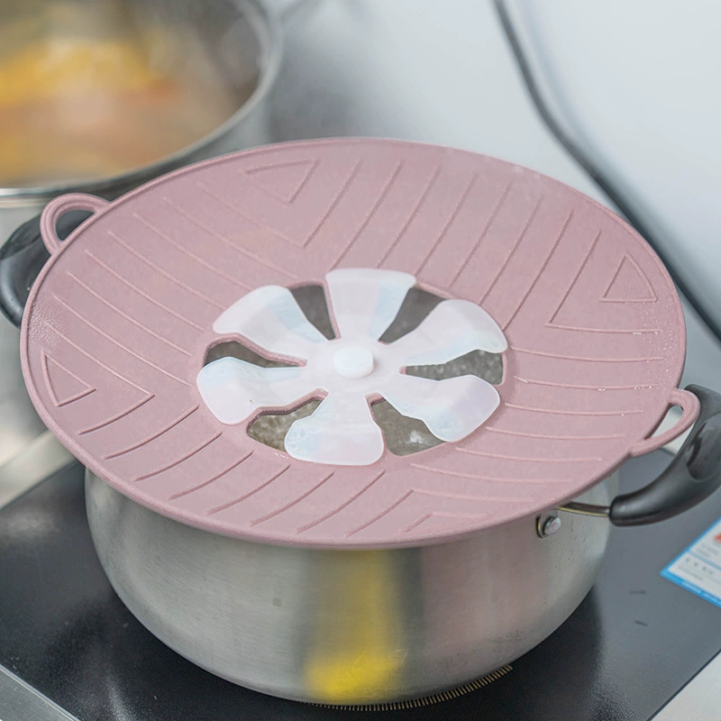 Силиконовая многофункциональная кухонная крышка для кастрюли с защитой от перелива, большая крышка для кастрюли с защитой от перелива, крышка для хранения свежести с лепестками