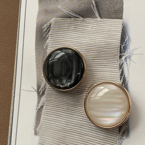 [Yisen] Xiaoxiang socialite style pearlescent metal buttons tweed jacket fur coat suit decorative buttons