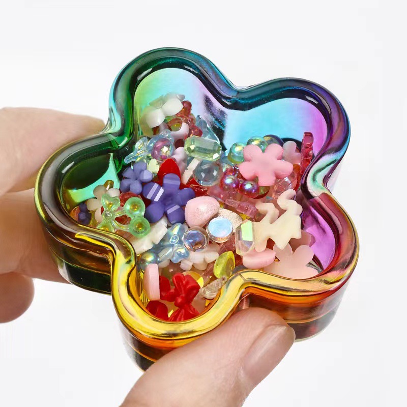 Nuevo arte de uñas transfronterizo taza de cristal descubierta taza de lavado de la pluma taza de cristal líquido vaso de vidrio taza de vidrio herramientas de arte de uñas