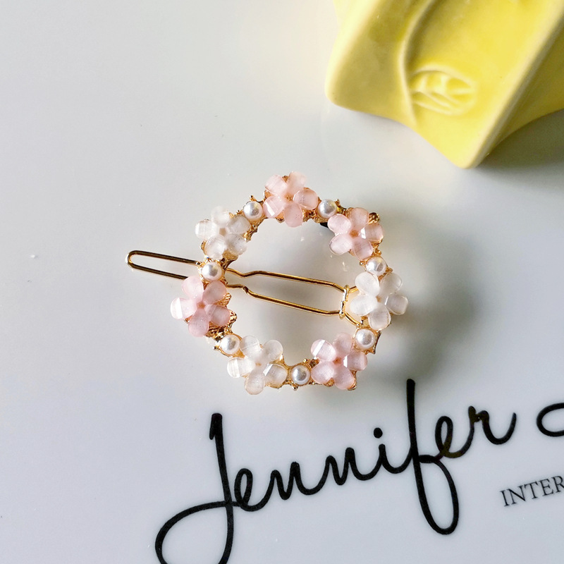 Plumeria Pattern Women'S Gender Fashion Women'S Plumeria Rhinestone Plating Hair Clip