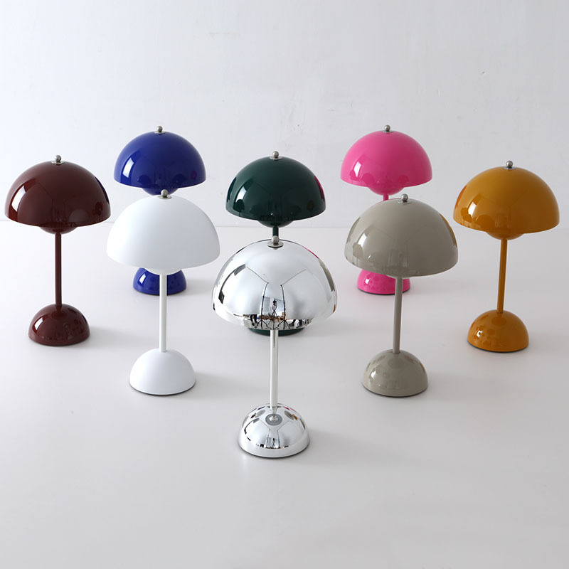 高品质花苞灯蘑菇台灯创意装饰摆件氛围马卡龙北欧LED床头灯