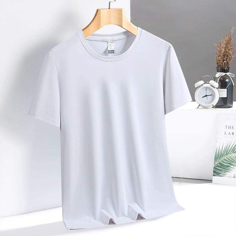 Quick dry summer silk travel sports T-shirt, mosquito repellent, 2025 years, with short sleeve, oversize