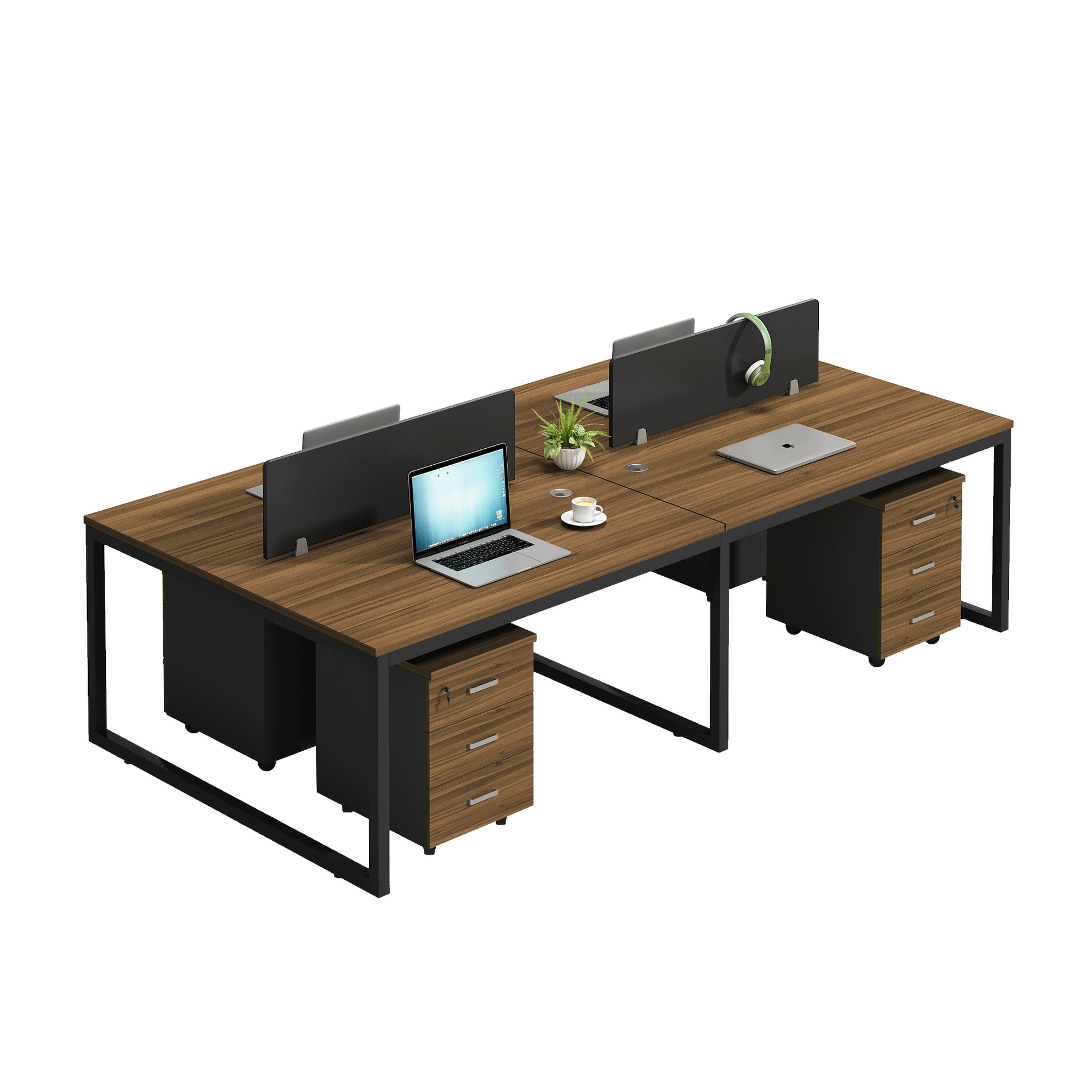 办公桌4人简约现货板式屏风员工桌四人位口字架6人电脑桌子职员桌-阿里巴巴