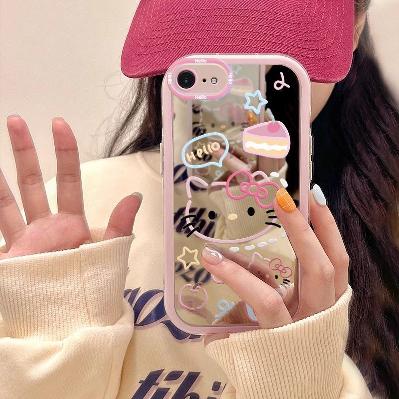 Aplicable a Apple 16e funda para teléfono móvil dibujos animados nuevo iphone16e funda para teléfono móvil Apple 16 todo incluido espejo femenino ktcat