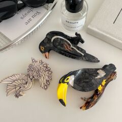 新款鸟类醋酸抓夹啄木鸟发夹孔雀动物发卡创意百搭大号鲨鱼夹发饰