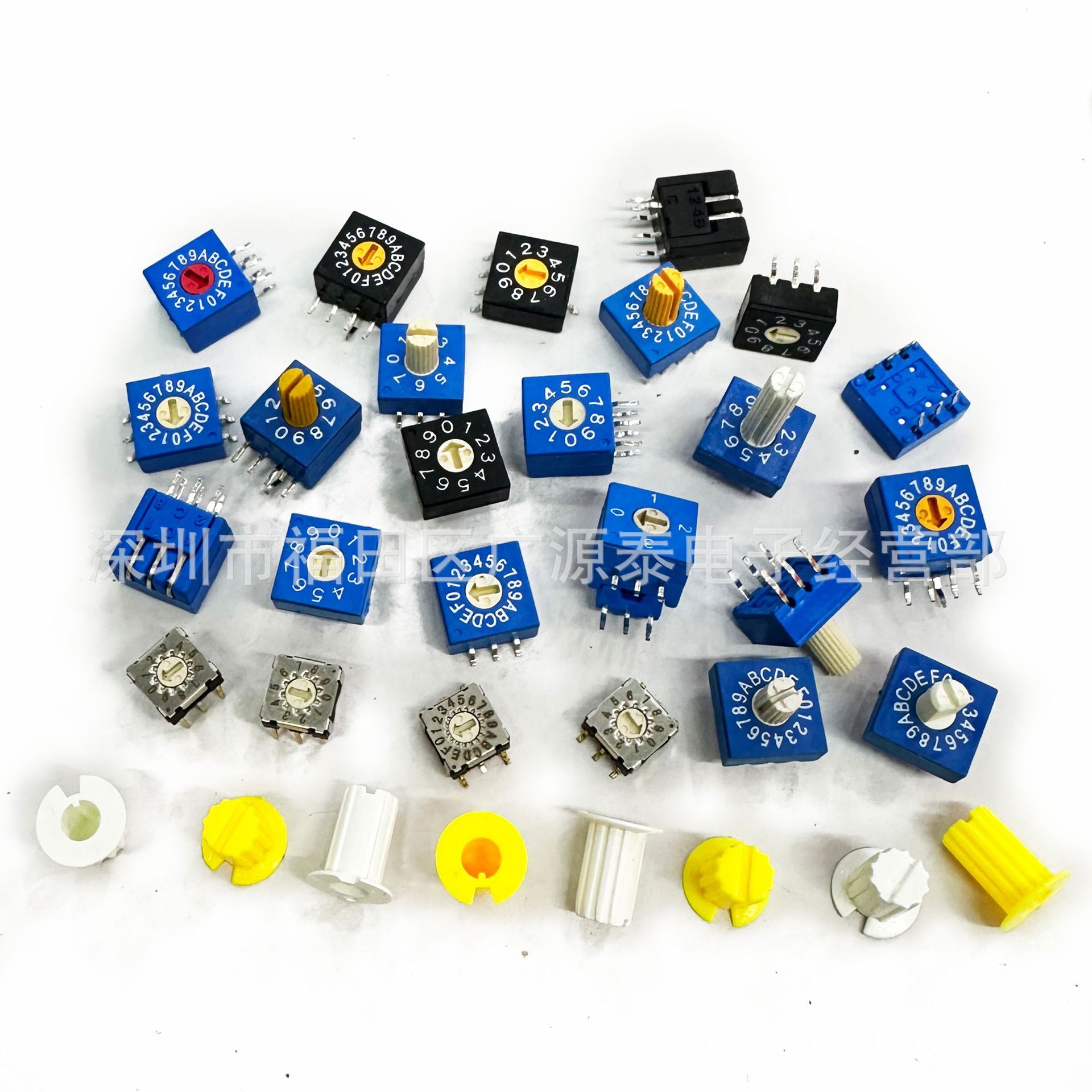 8421旋转开关10位16位侧调2.54/5.08编码开关编码器1:4/3:3脚贴片