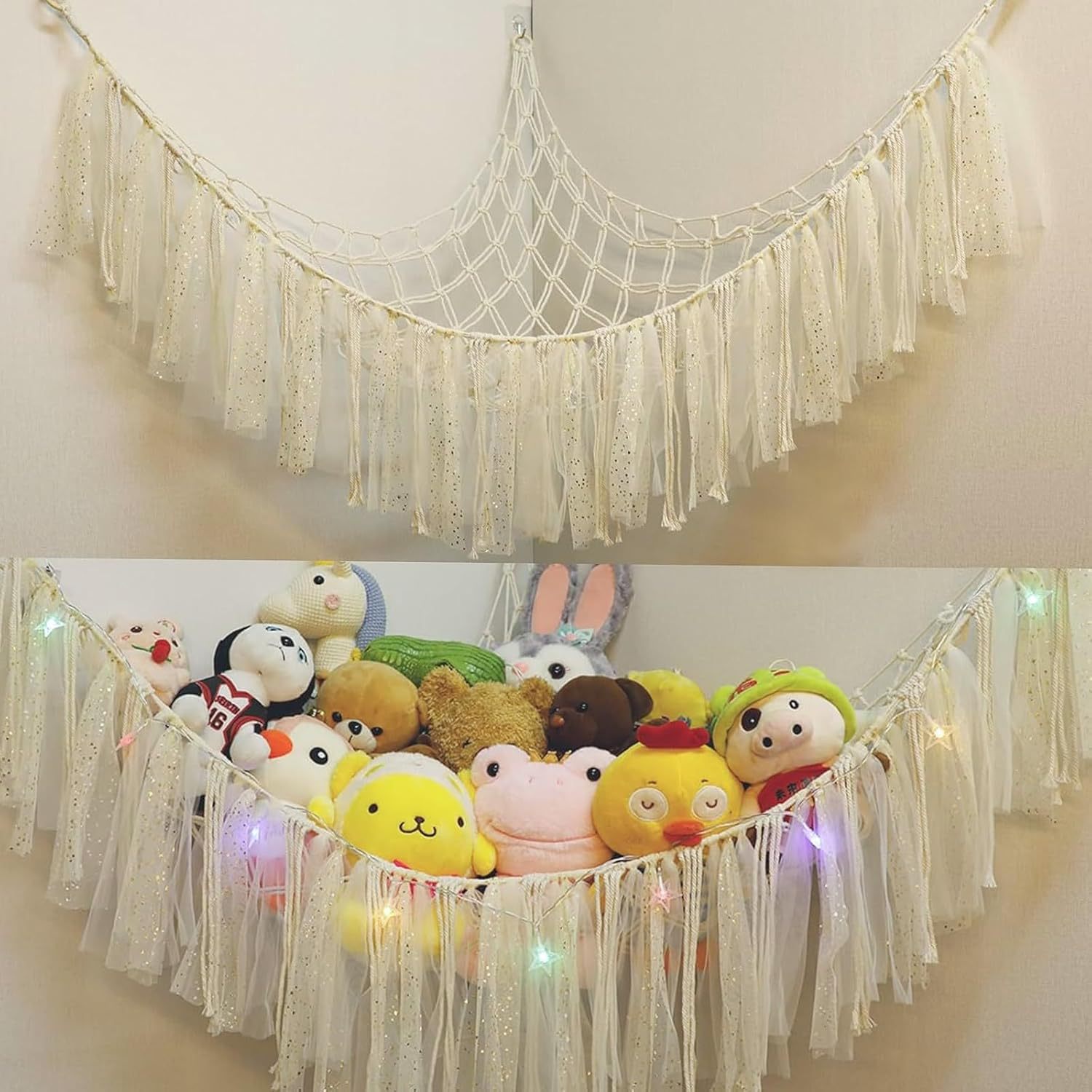 Cinta transfronteriza juguete bolsillo neto felpa juguete tejida a mano triángulo hamaca Bohemia hamaca colgante