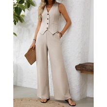 Z 77780 Patchwork Vest Pants Casual Set ƴ��������װ �羳ר