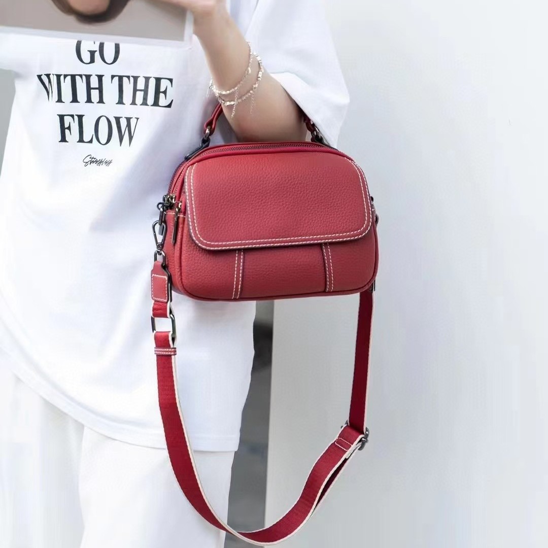 Light Luxury Genuine Leather Women's Bag, New Cross-Border Fashion Versatile Shoulder and Crossbody Bag, First-Layer Cowhide Large Capacity Handbag