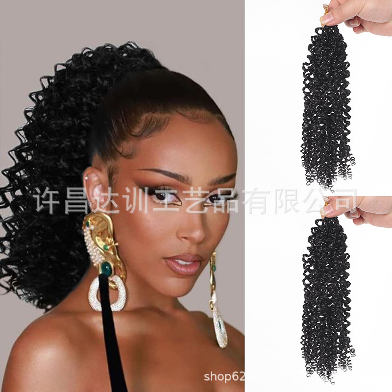 African-Style Wigs for Foreign Trade, Short Curly Women's Crochet Hair with Air Bangs, High-Temperature Silk Micro-Curly Short Hair