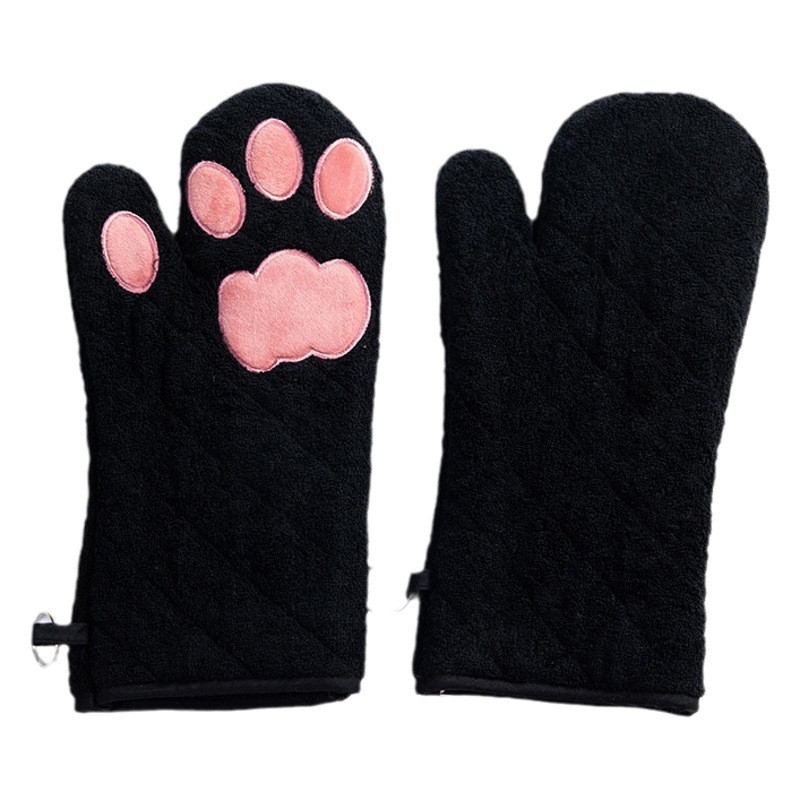 Venta al por mayor Toalla de algodón para hornear guantes de horno de microondas resistentes a altas temperaturas aislamiento térmico antideslizante resistente a altas temperaturas anti-escaldado guantes