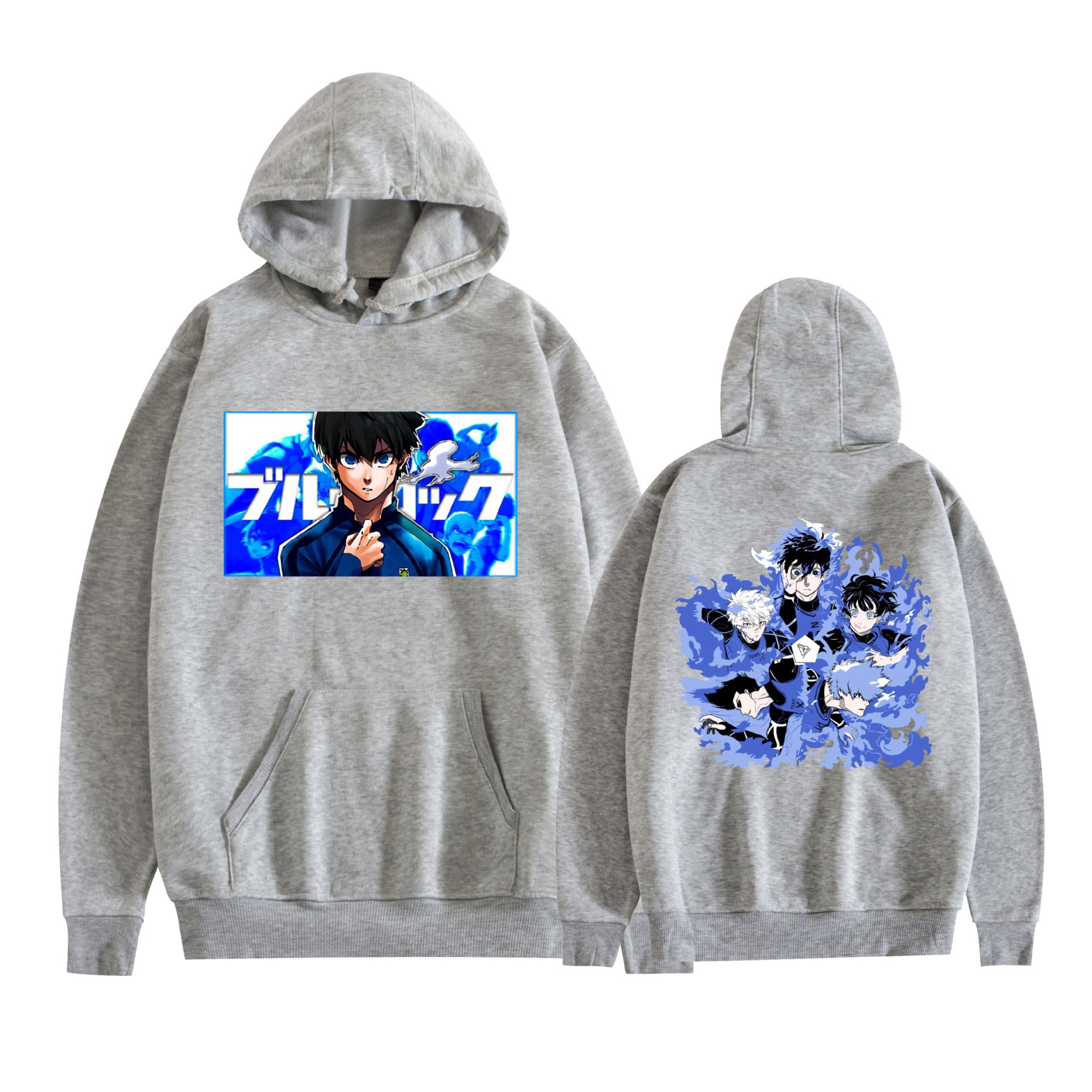 Nuevo estilo transfronterizo BLUE LOCK azul prisión animación periféricos hombres y mujeres suéter con capucha suelto casual