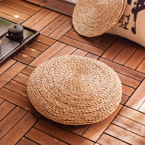 Futon tatami cushion Japanese cattail mat floor mat Zen meditation round yoga mat rattan futon mat
