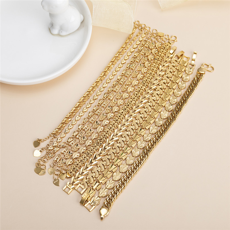 Fashion Rhombus Brass Plating Bracelets 1 Piece