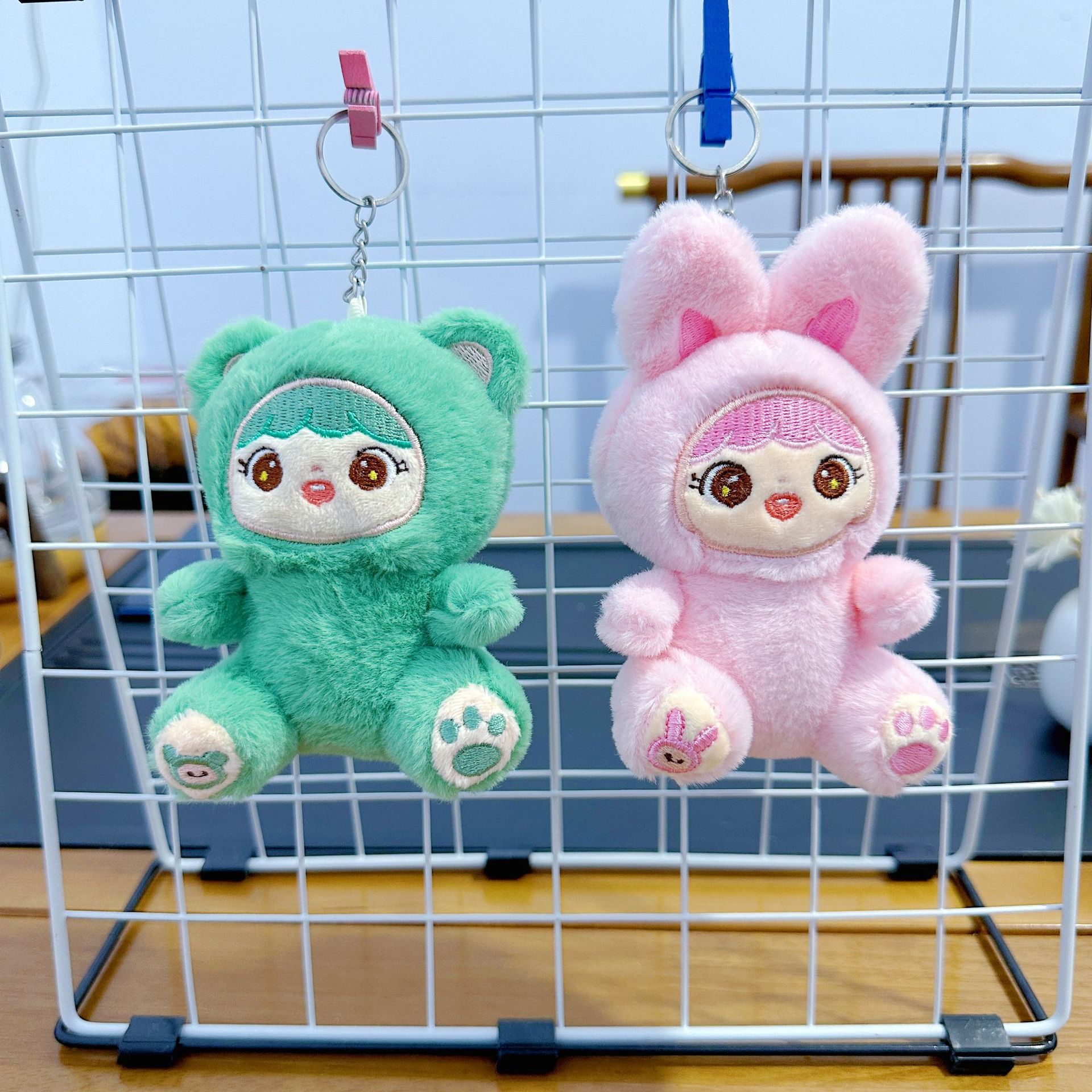 Cuatro pulgadas muñeca de peluche pequeño colgante muñeca llavero muñeca mochila colgante juguete de peluche regalo