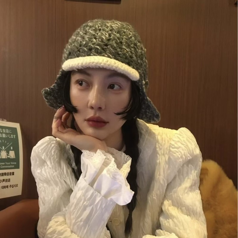 新MONA同款小众韩国手工钩针护耳帽毛绒针织雷锋帽保暖包头飞行帽|undefined