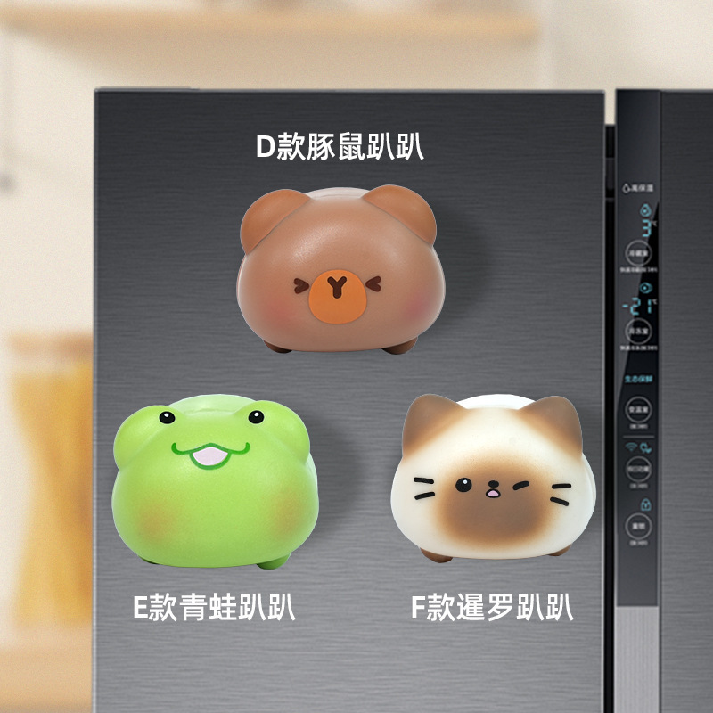 创意可爱趴趴冰箱贴卡通磁吸立体小动物萌宠居家装饰品现货批发|undefined