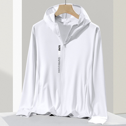 Ice silk sun protection clothing for women summer thin UV protection breathable hard core sun protection cardigan hooded jacket men's skin clothing