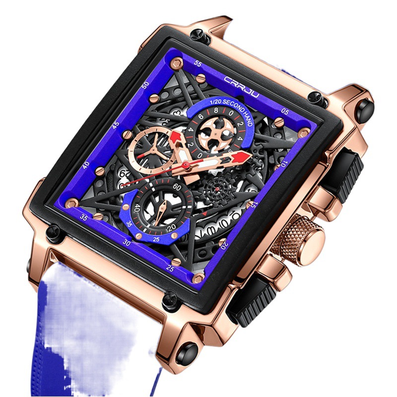 CRRJU/Kakun 2312 Nuevo reloj de hombre de cinturón simple personalidad de negocios multifuncional Calendario de hombre image 1