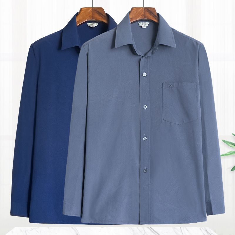 Spring and Summer New Men's Long Sleeve Shirt Trendy Fashion Loose Casual Work Solid Color Shirt Thin Men's Jacket