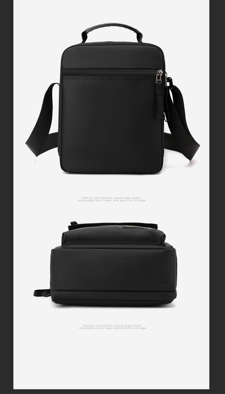 Men's large-capacity bag, nylon fabric single-shoulder bag, new business commuting crossbody bag, vertical small bag, hand-held men's bag undefined