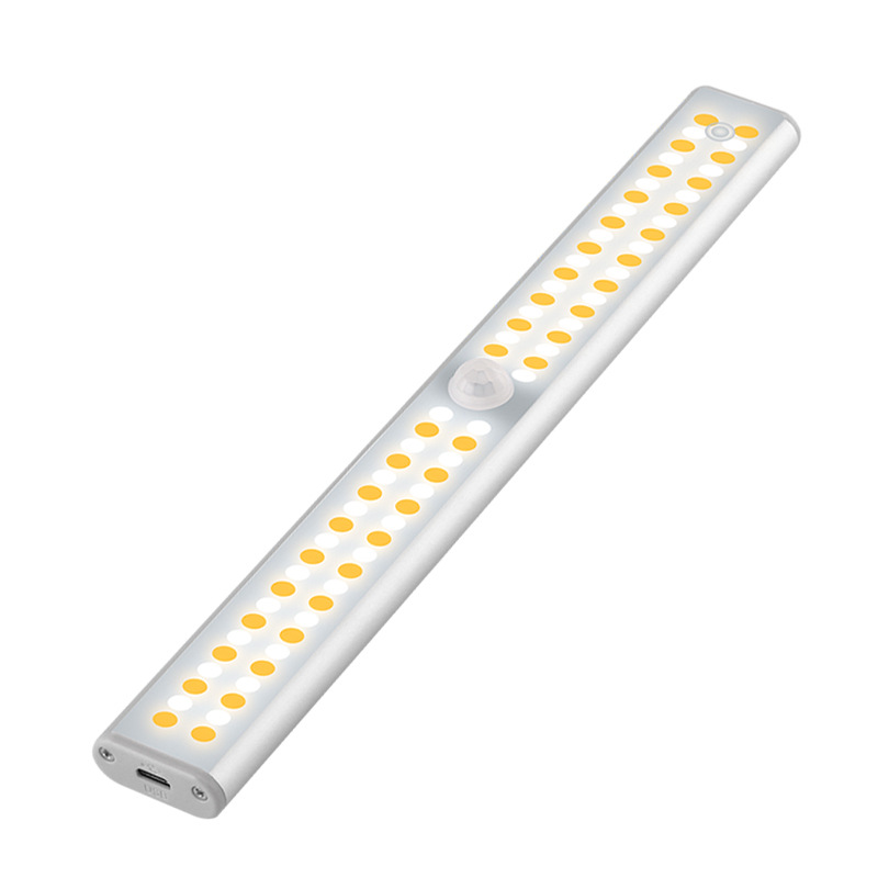 Fuente fabricante recargable luz nocturna luz de sensor de cuerpo humano led inteligente luz de armario de pared luz de armario de succión magnética de batería