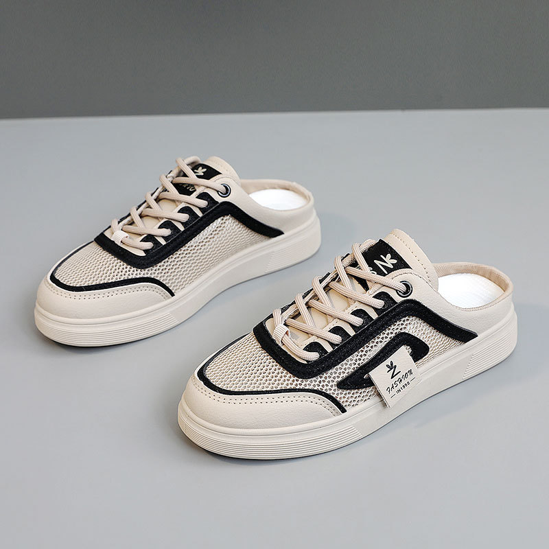 Zapatillas Yq56, nuevas zapatillas de media caña, tendencia de verano, de malla hueca, transpirables, con suela gruesa y plataforma para aumentar la altura._voghion.com