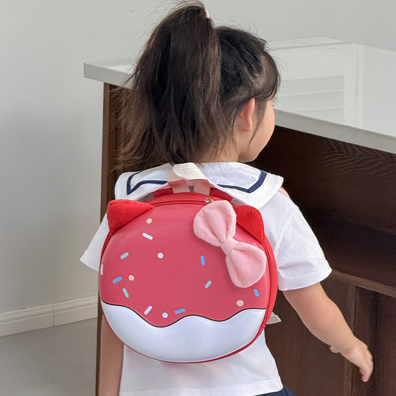 Jardín de infantes bebé mochila de huevo lindo gato oídos mochila de niños y niñas impresión dulce mochila de niños