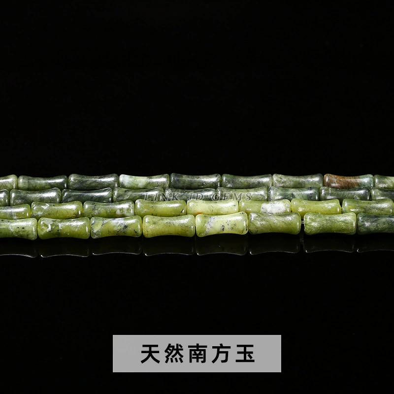 Bamboo Tube Beads, Natural Southern Jade 5×12 mm — ~31 pcs Strand, Organic Jewelry Beads