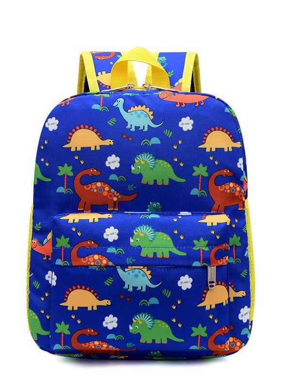 Mochila Escolar de Dinosaurio de Nylon, Transpirable y Resistente al Desgaste, para Educación Escolar