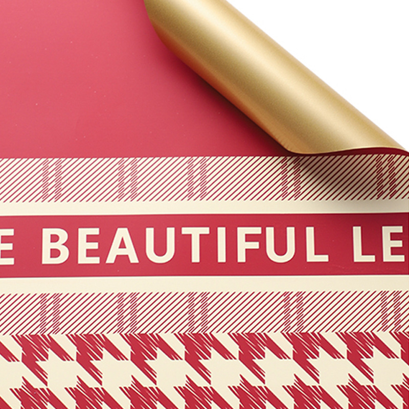 Papel de regalo con diseño de pana de siete colores y estampado de pana, papel dorado con diseño floral, impermeable, grueso, para floristería, materiales de embalaje.