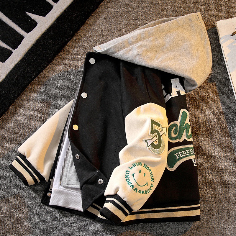 Children's Boys' Spring Baseball Suit Coat Spring and Autumn 2024 New Spring Big Boy Fried Street