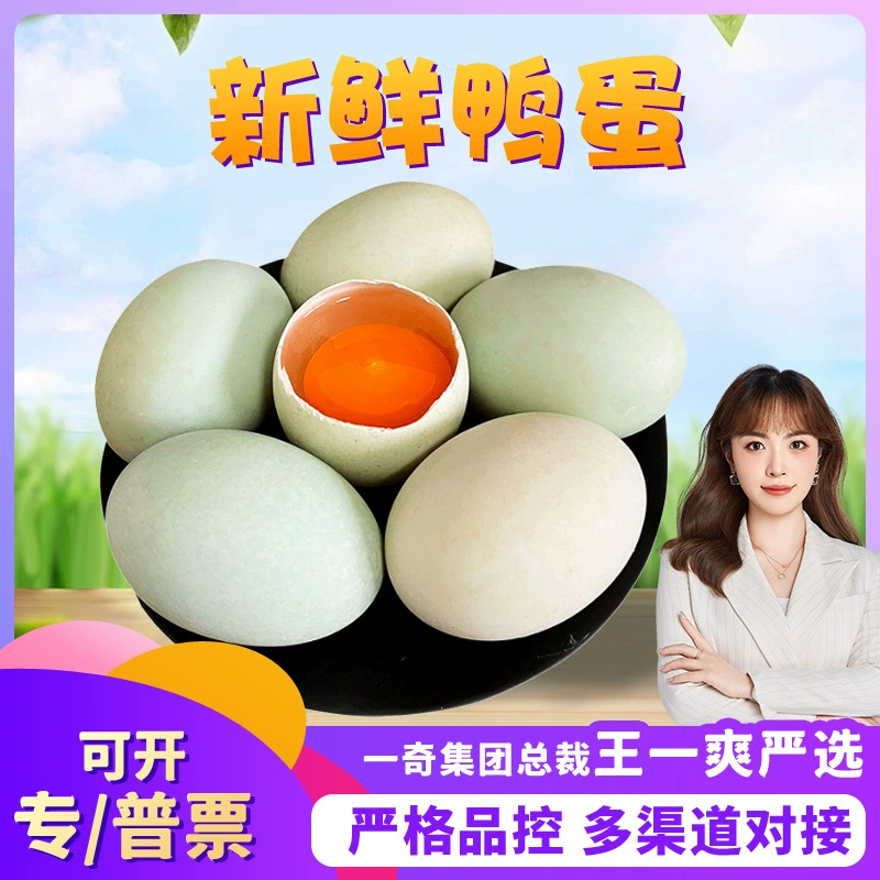 【Премиум-выбор+】Свежие утиные яйца из Наньян, Хэнань - 20 свежих, свободно живущих, здоровых утиных яиц с плоским носом для оптовой продажи.