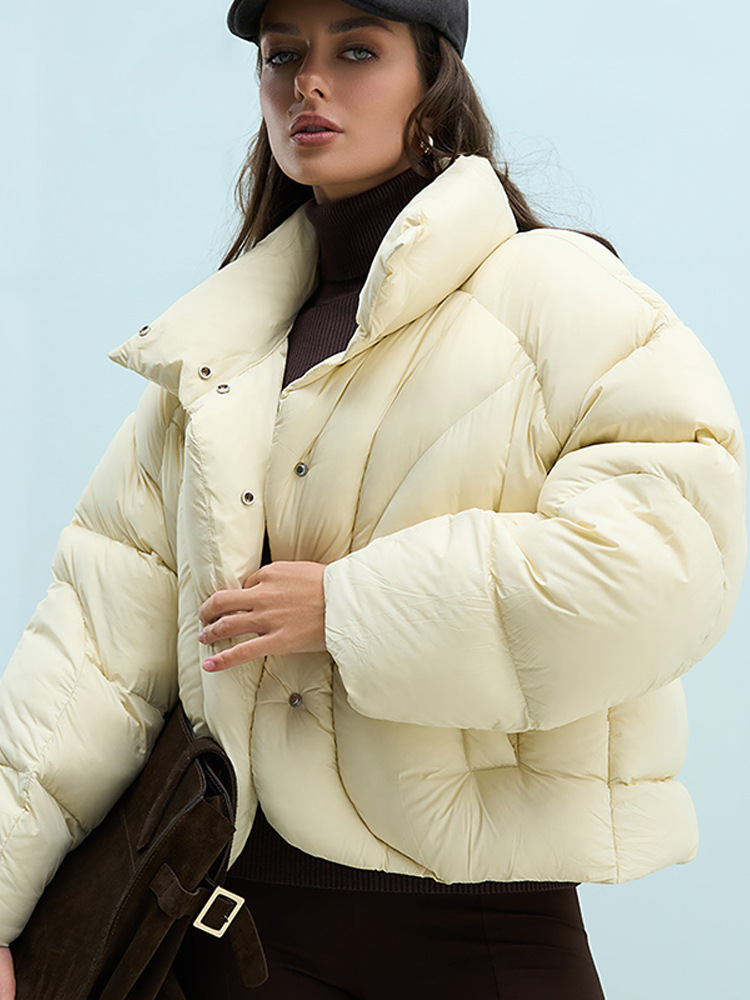Moda coreana temperamento de color sólido corta corta correa de cintura abrigo de algodón 2025 otoño y invierno nuevo transfronterizo Europa y América image 7