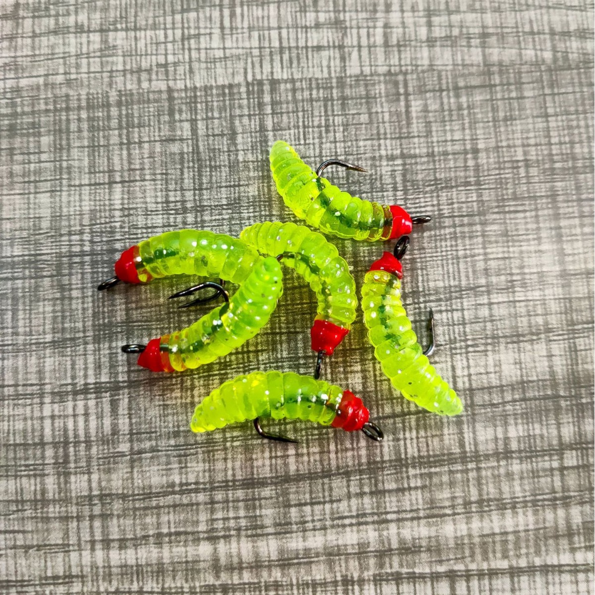 10 # caballo boca GANCHO 2cm DIP cabeza pan gusano luminoso gusano suave Luya cebo falso cebo suave