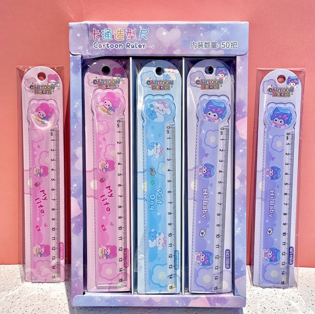 15CM regalos de dibujos animados reglas de reglas para estudiantes de escuela primaria reglas de ondas para dibujos de dibujos de papelería