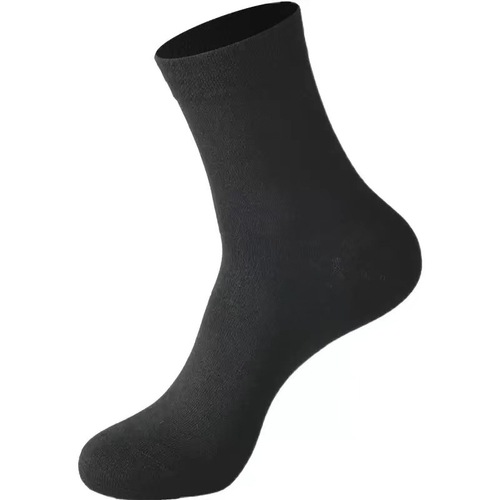 Manufacturer wholesale autumn and winter men's bamboo fiber stockings business men's socks solid color comfortable sweat-absorbent antibacterial and deodorant