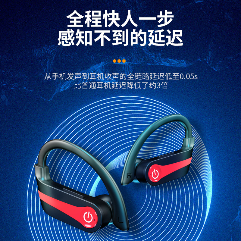 Auriculares inalámbricos Bluetooth Q63 de Amazon, populares para traducción por IA, estilo deportivo con gancho para la oreja, cancelación de ruido, batería de ultra larga duración