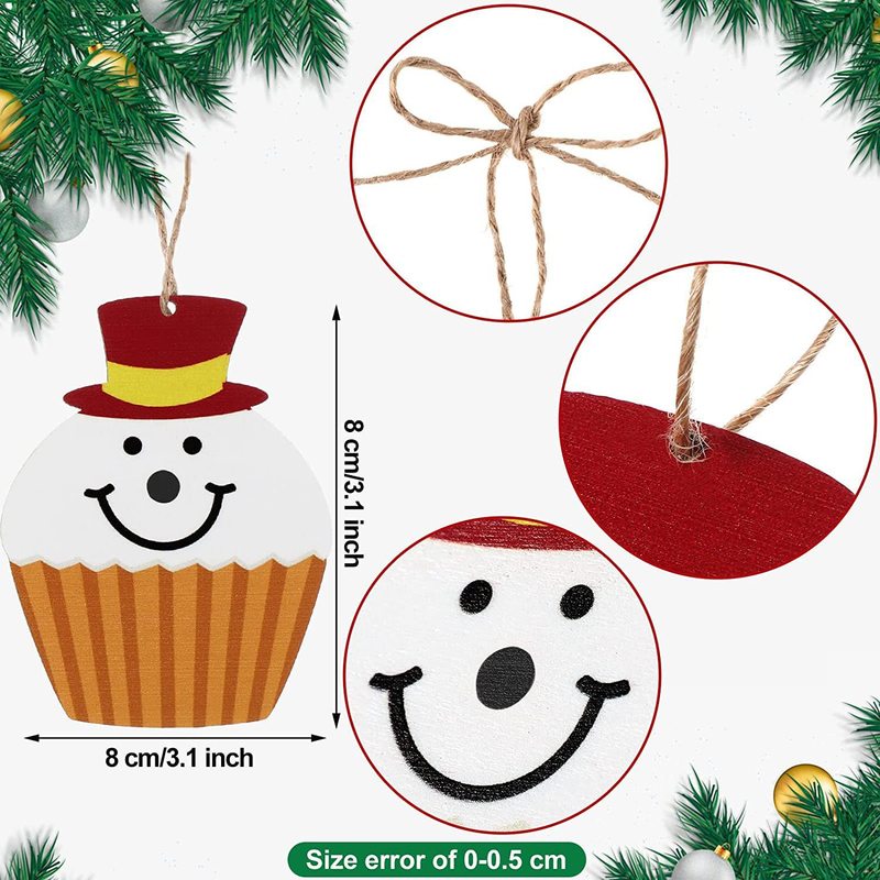 新しいミニクリスマスオーナメントクリスマスツリー木製吊り下げ装飾サンタクロース雪だるまクリスマスエンジェルオーナメント|undefined