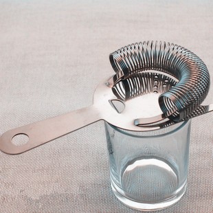Stainless Steel Cocktail Ice Strainer, Cocktail Ice Separator, Ice Filter, Bar Supplies, Straight Ear Ice Filter